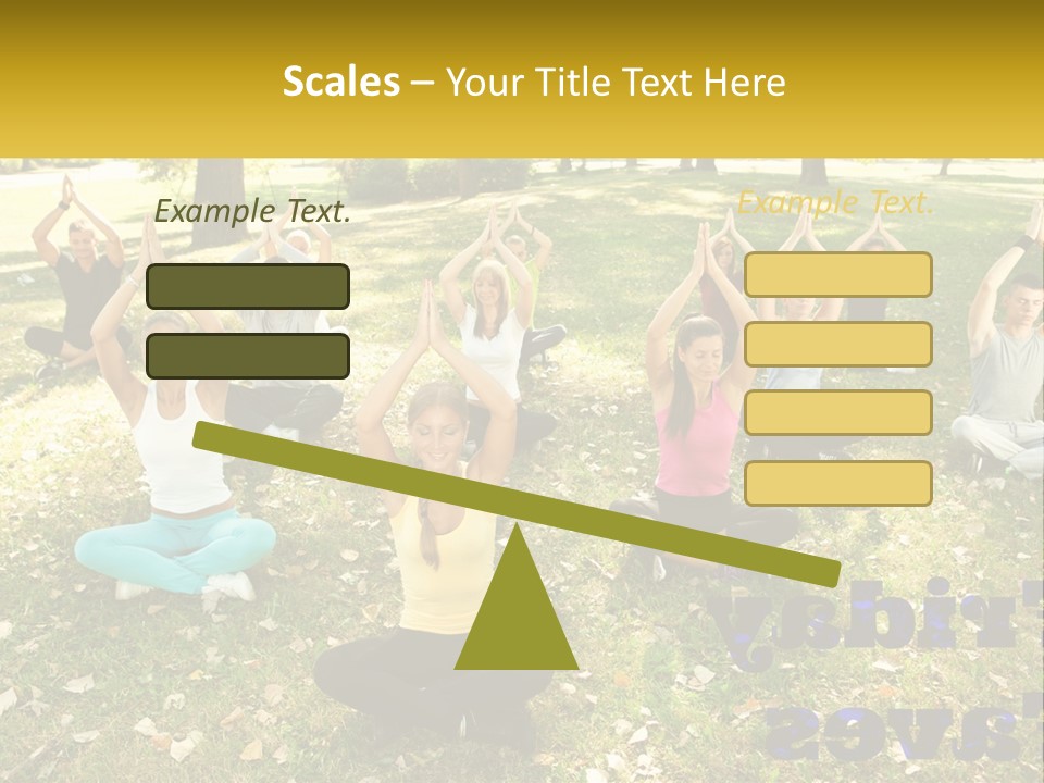 A Group Of People Doing Yoga In A Park PowerPoint Template