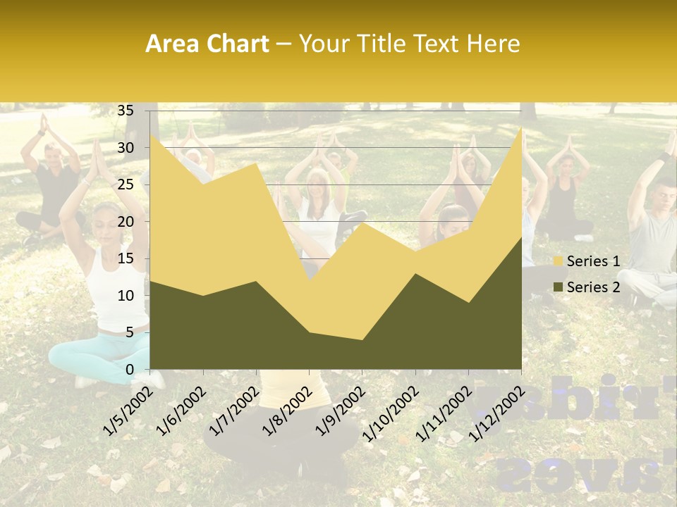 A Group Of People Doing Yoga In A Park PowerPoint Template