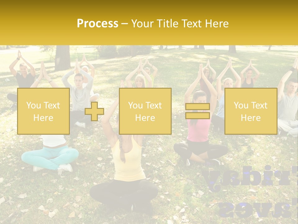 A Group Of People Doing Yoga In A Park PowerPoint Template