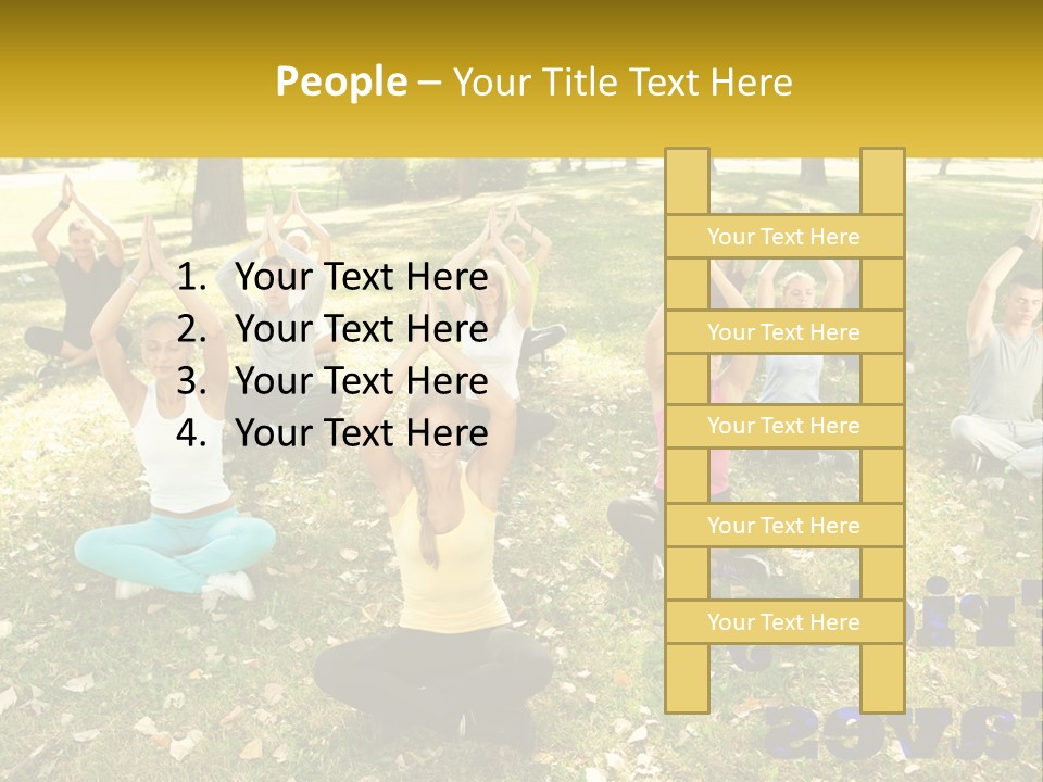 A Group Of People Doing Yoga In A Park PowerPoint Template