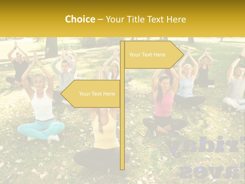 A Group Of People Doing Yoga In A Park PowerPoint Template