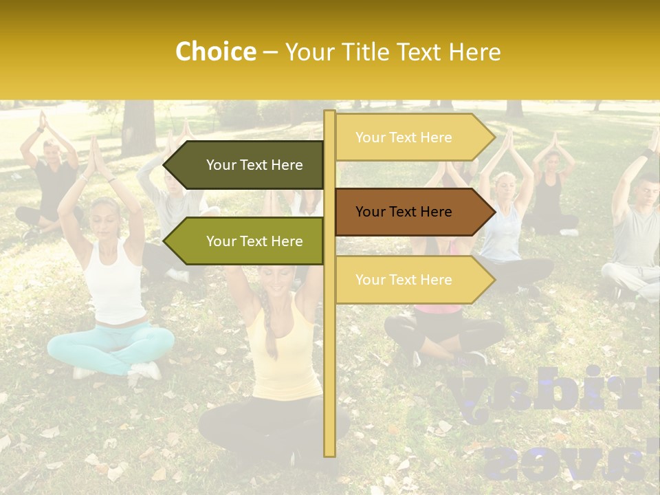 A Group Of People Doing Yoga In A Park PowerPoint Template