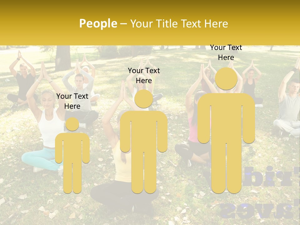 A Group Of People Doing Yoga In A Park PowerPoint Template