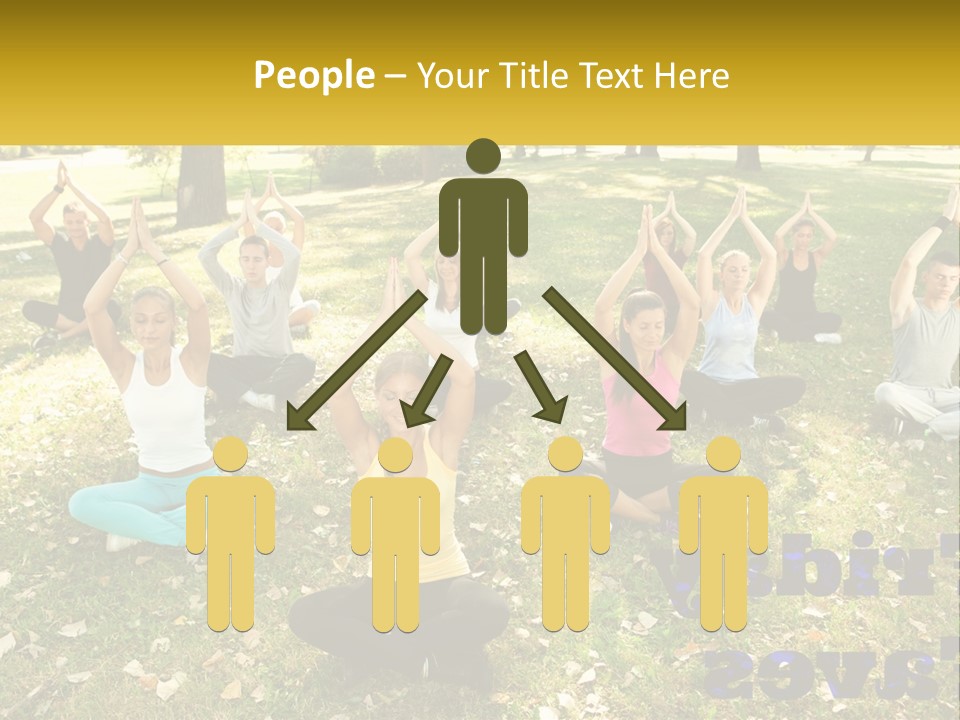 A Group Of People Doing Yoga In A Park PowerPoint Template