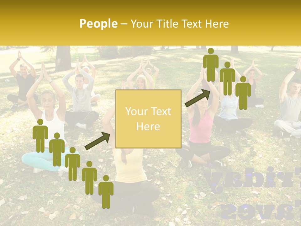 A Group Of People Doing Yoga In A Park PowerPoint Template