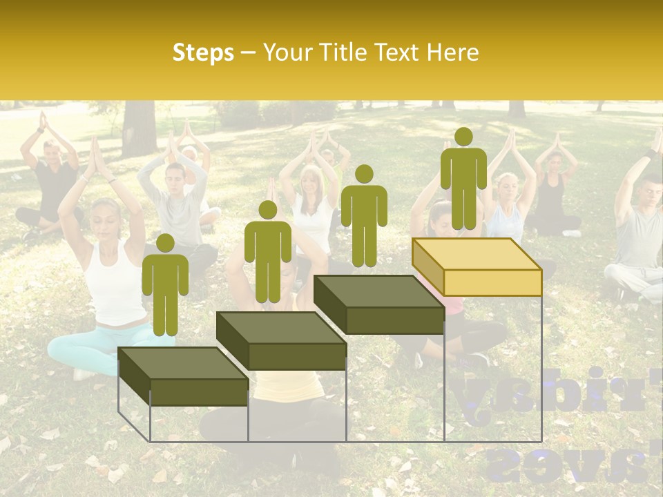 A Group Of People Doing Yoga In A Park PowerPoint Template