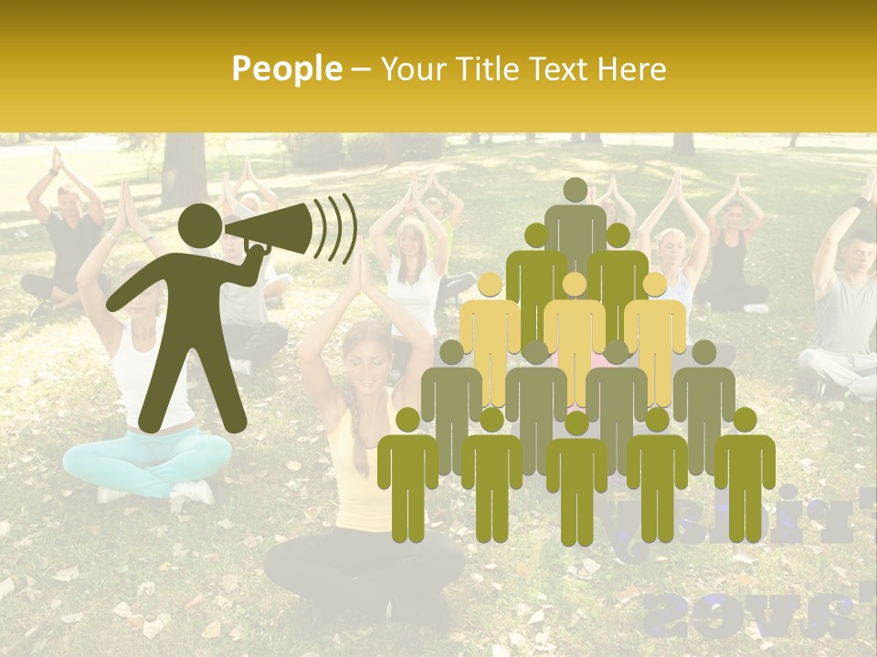 A Group Of People Doing Yoga In A Park PowerPoint Template