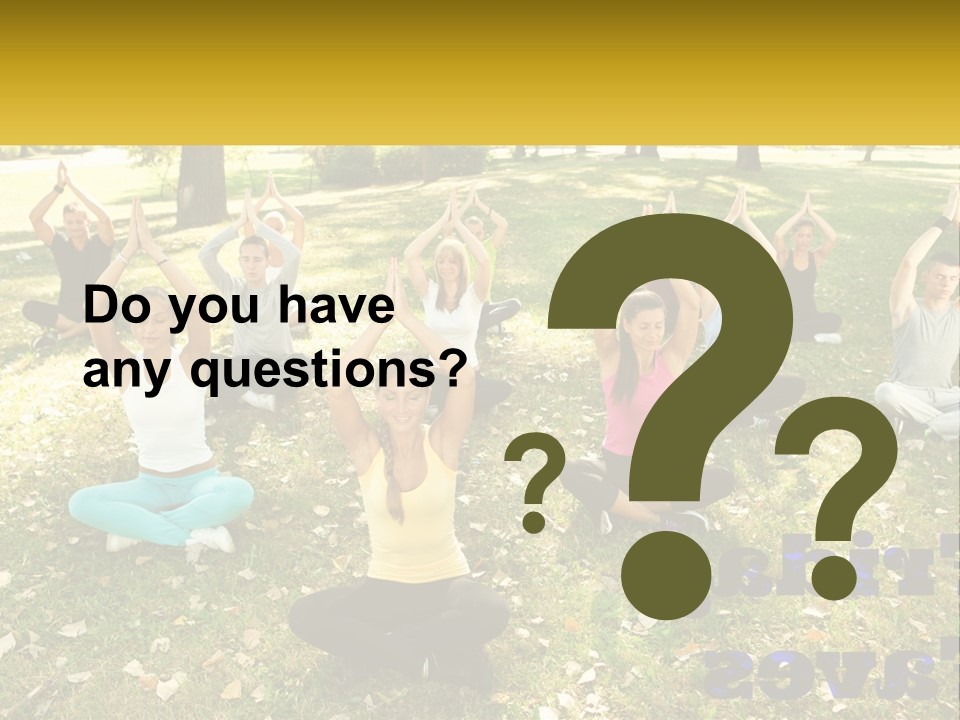 A Group Of People Doing Yoga In A Park PowerPoint Template