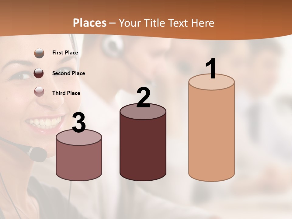 A Woman With A Headset Is Smiling For The Camera PowerPoint Template