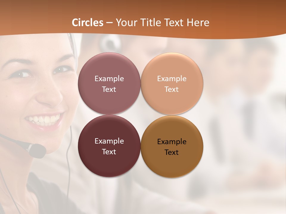 A Woman With A Headset Is Smiling For The Camera PowerPoint Template