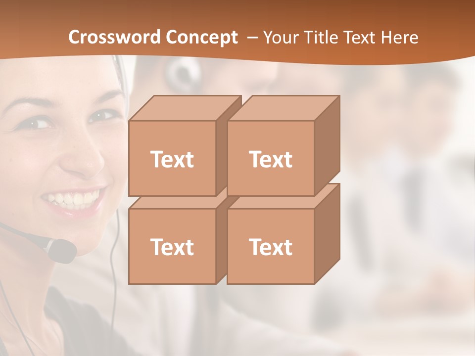 A Woman With A Headset Is Smiling For The Camera PowerPoint Template