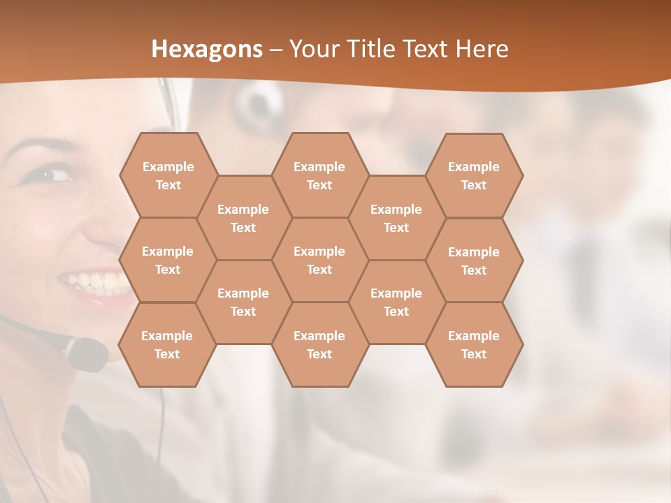 A Woman With A Headset Is Smiling For The Camera PowerPoint Template