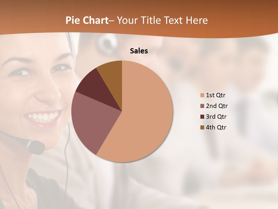 A Woman With A Headset Is Smiling For The Camera PowerPoint Template