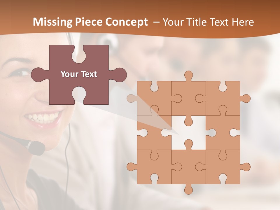 A Woman With A Headset Is Smiling For The Camera PowerPoint Template