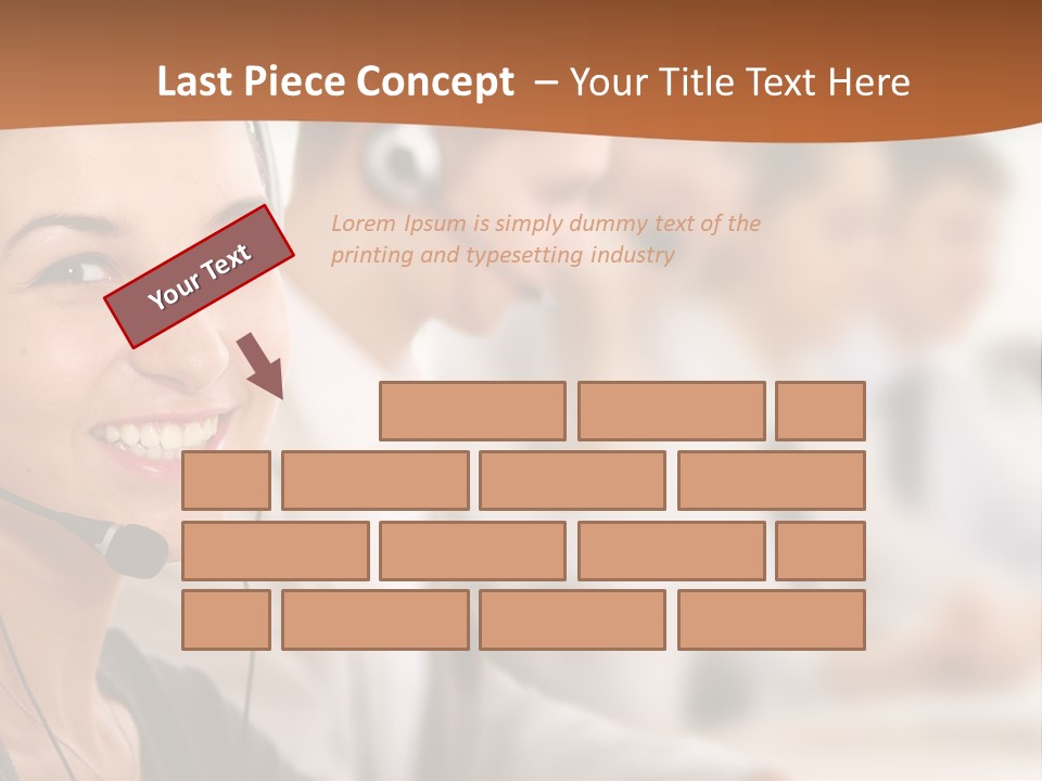 A Woman With A Headset Is Smiling For The Camera PowerPoint Template