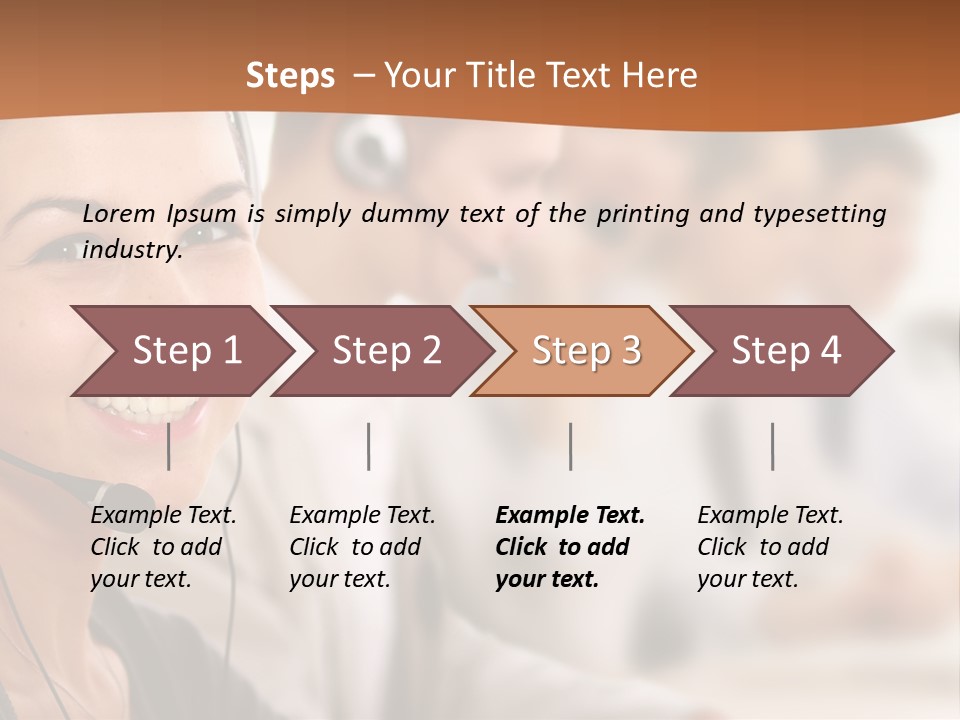 A Woman With A Headset Is Smiling For The Camera PowerPoint Template