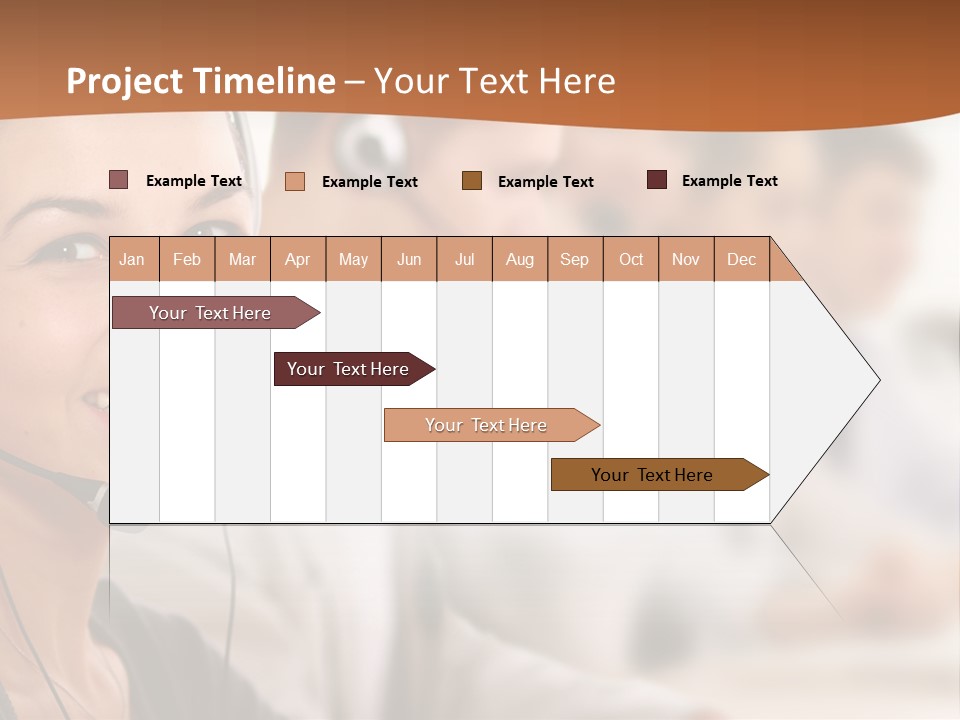 A Woman With A Headset Is Smiling For The Camera PowerPoint Template