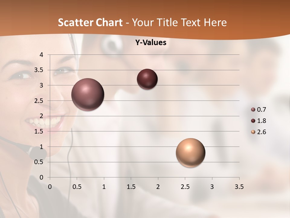 A Woman With A Headset Is Smiling For The Camera PowerPoint Template