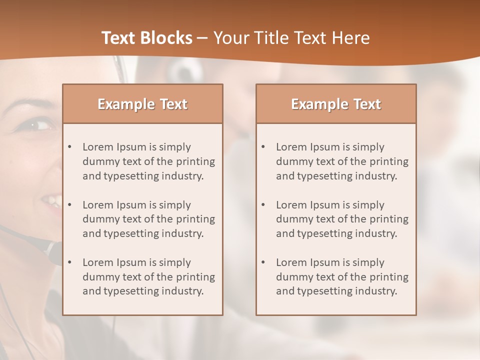 A Woman With A Headset Is Smiling For The Camera PowerPoint Template