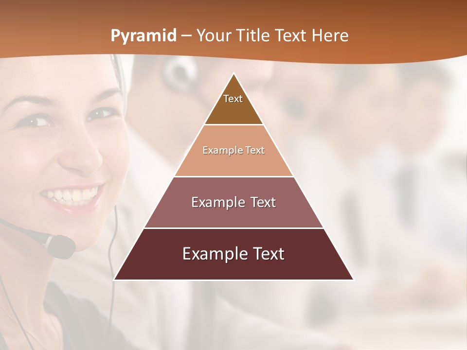 A Woman With A Headset Is Smiling For The Camera PowerPoint Template