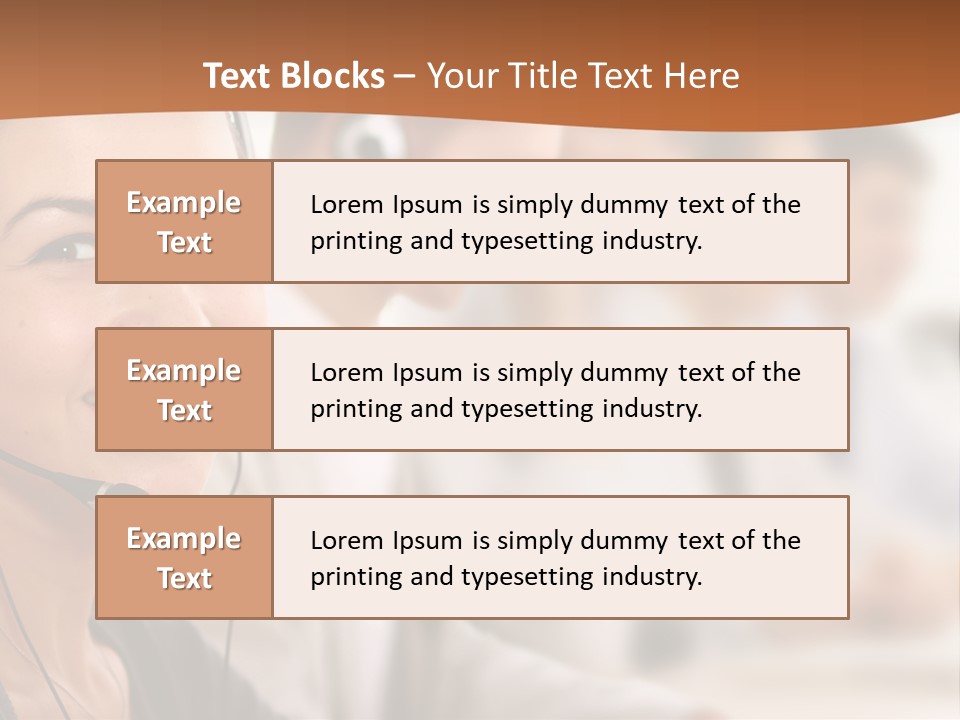 A Woman With A Headset Is Smiling For The Camera PowerPoint Template