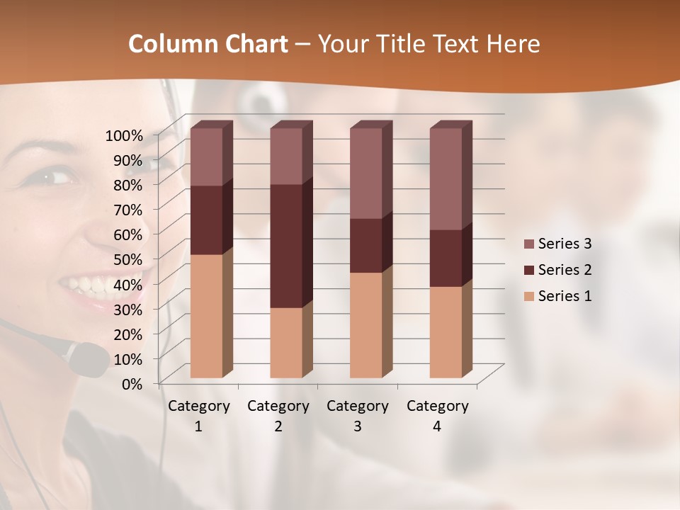 A Woman With A Headset Is Smiling For The Camera PowerPoint Template
