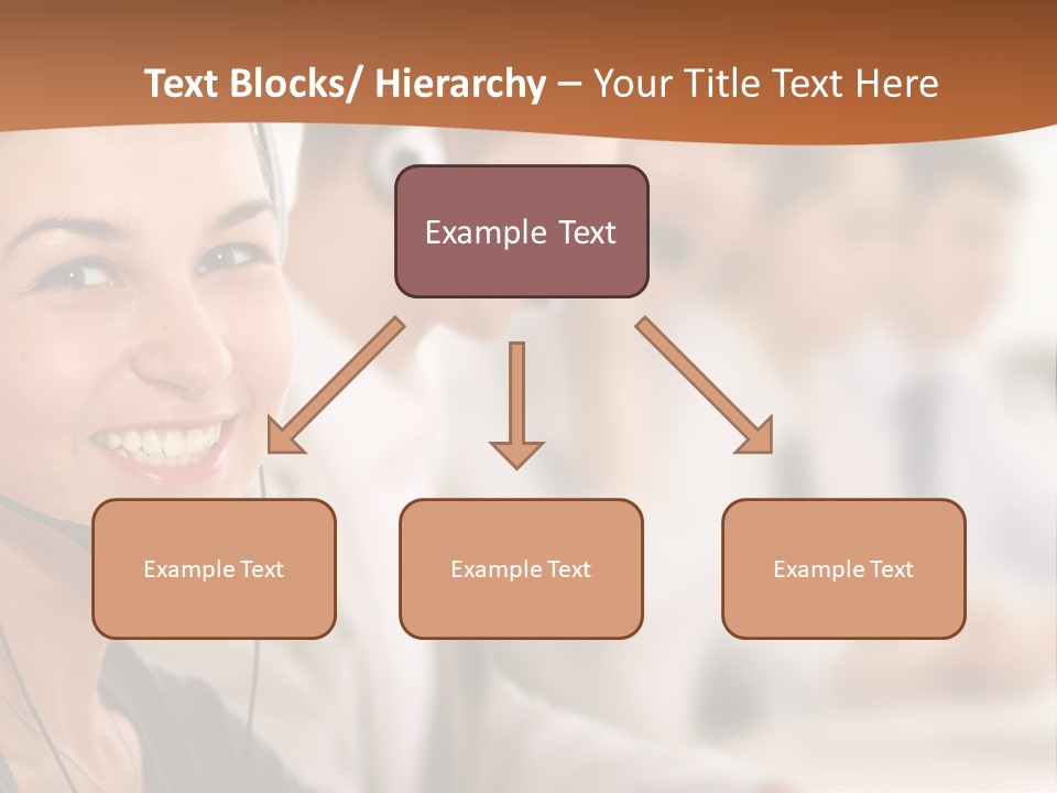 A Woman With A Headset Is Smiling For The Camera PowerPoint Template