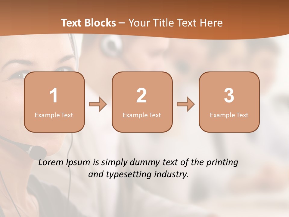 A Woman With A Headset Is Smiling For The Camera PowerPoint Template