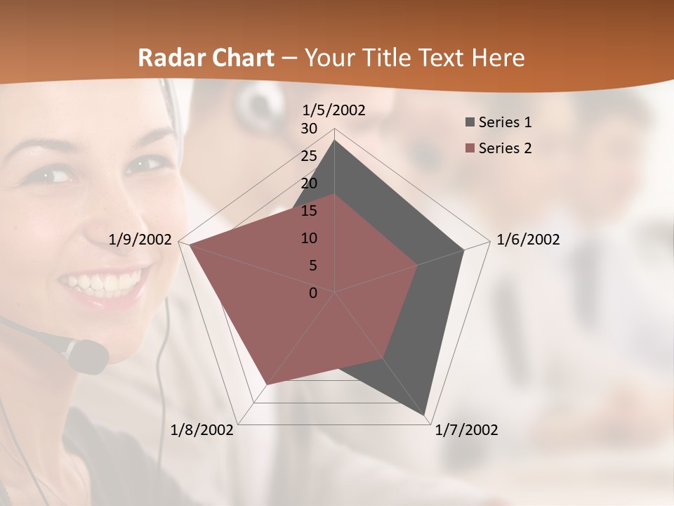 A Woman With A Headset Is Smiling For The Camera PowerPoint Template