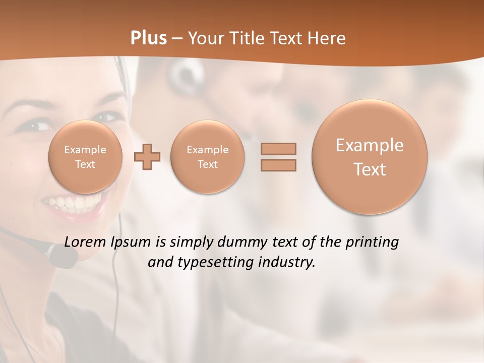 A Woman With A Headset Is Smiling For The Camera PowerPoint Template