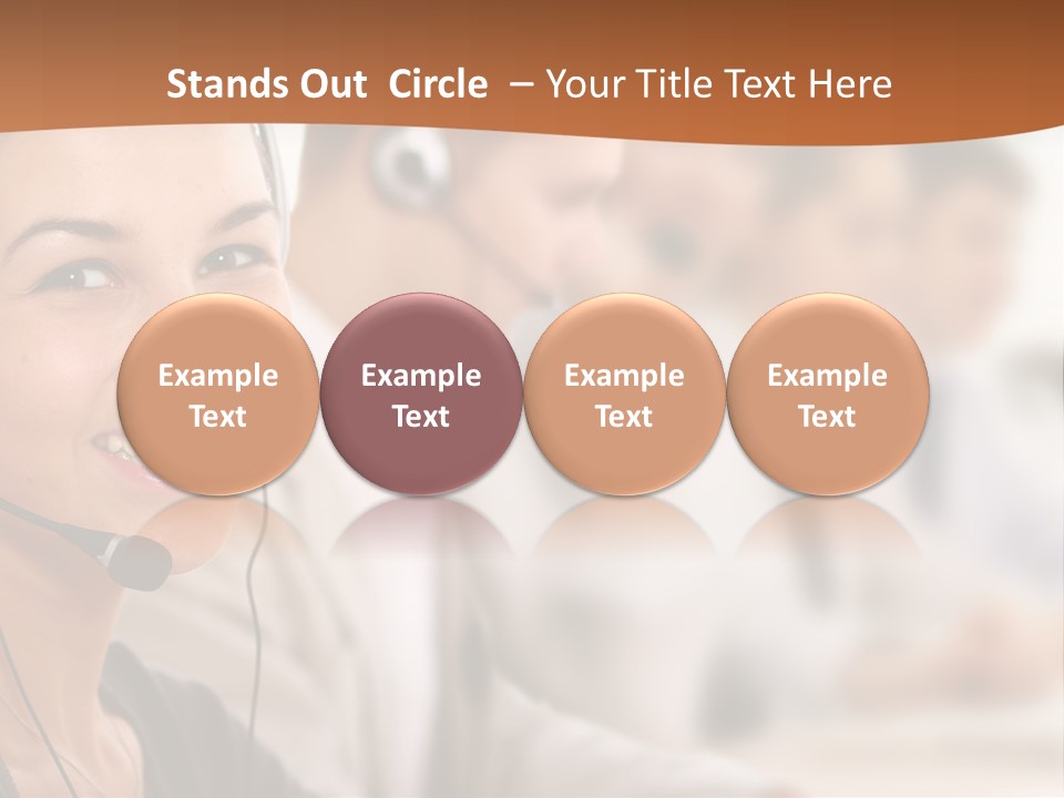 A Woman With A Headset Is Smiling For The Camera PowerPoint Template