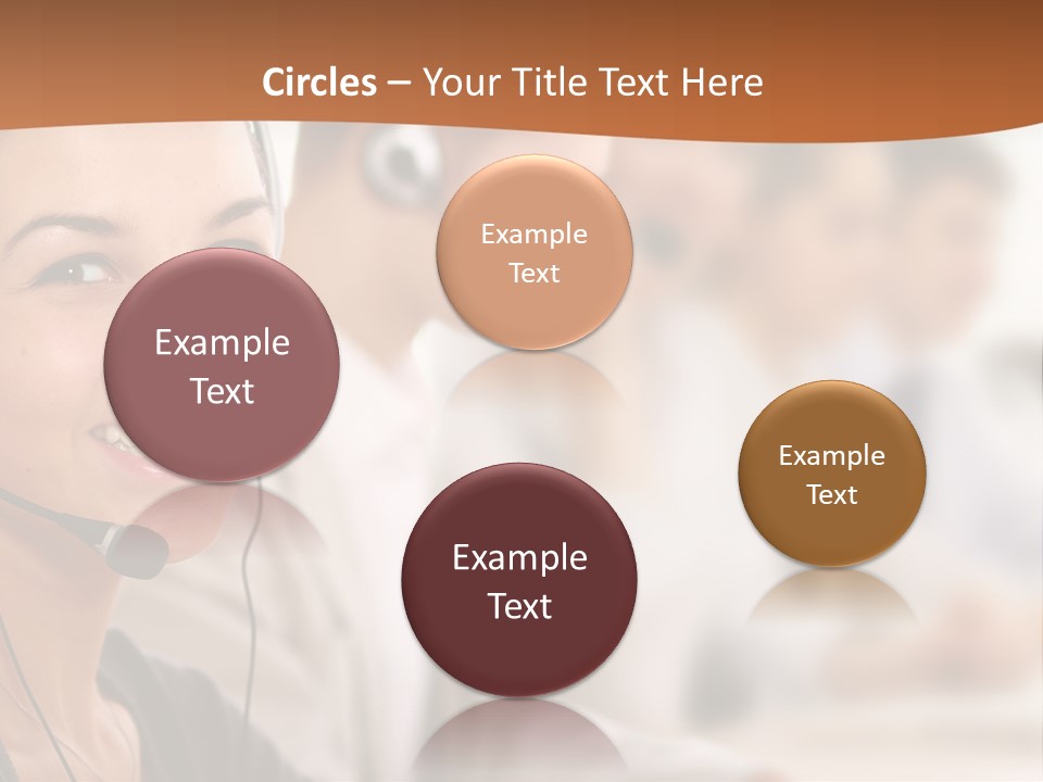 A Woman With A Headset Is Smiling For The Camera PowerPoint Template