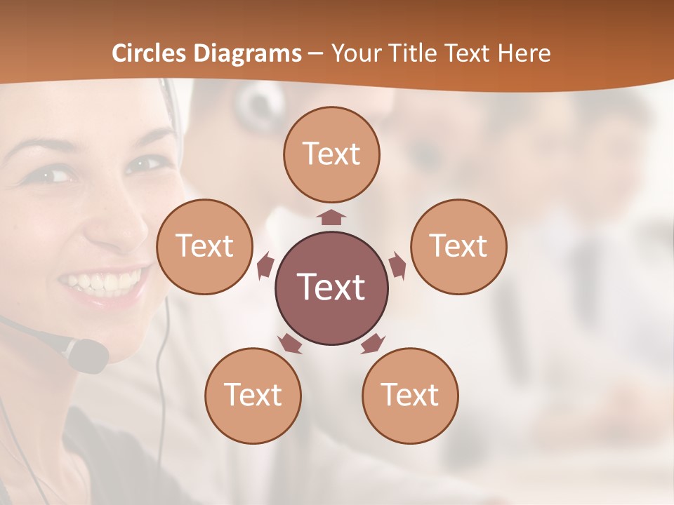 A Woman With A Headset Is Smiling For The Camera PowerPoint Template