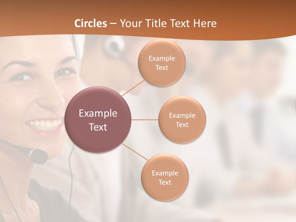 A Woman With A Headset Is Smiling For The Camera PowerPoint Template