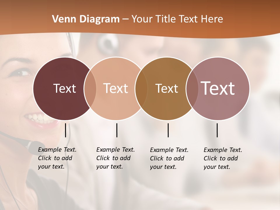 A Woman With A Headset Is Smiling For The Camera PowerPoint Template