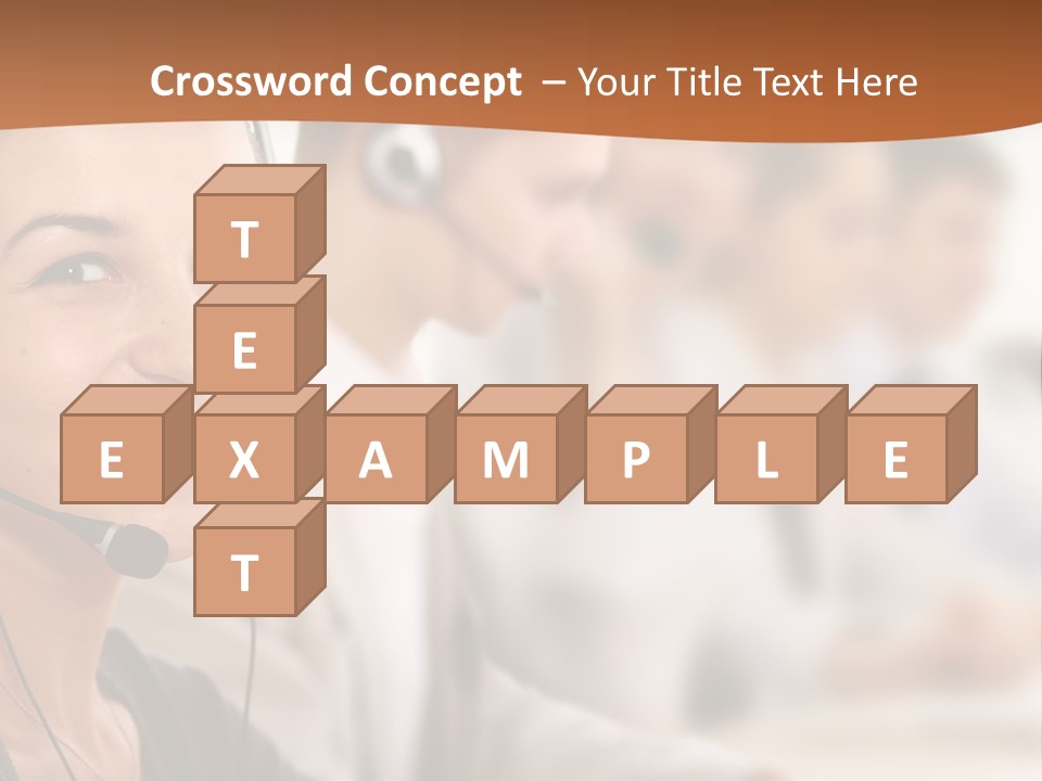 A Woman With A Headset Is Smiling For The Camera PowerPoint Template