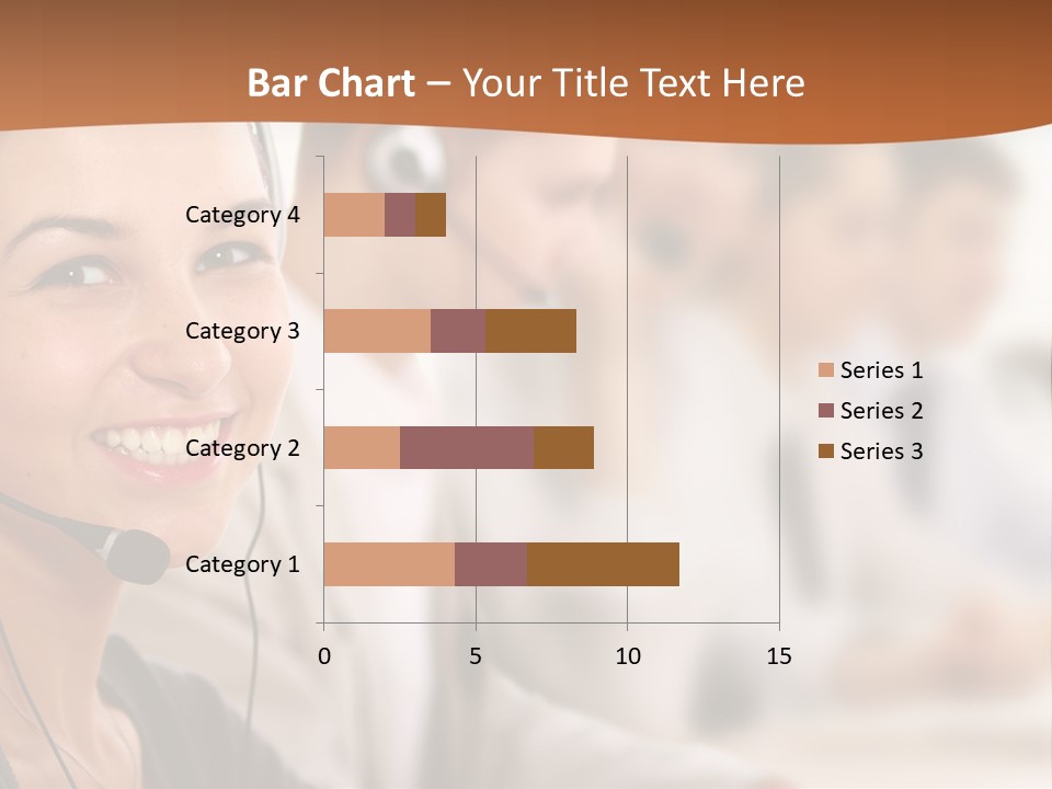 A Woman With A Headset Is Smiling For The Camera PowerPoint Template