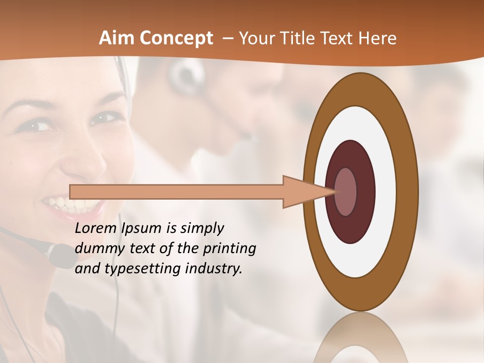 A Woman With A Headset Is Smiling For The Camera PowerPoint Template