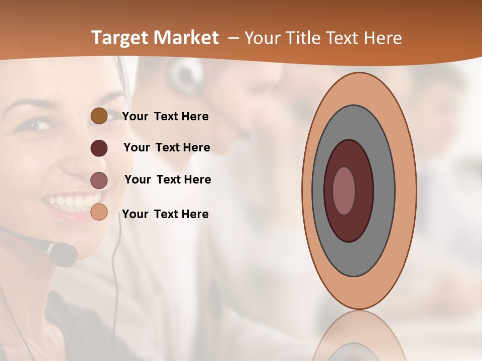 A Woman With A Headset Is Smiling For The Camera PowerPoint Template