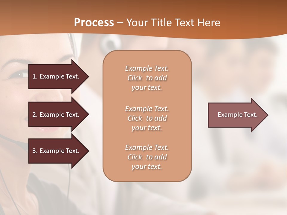 A Woman With A Headset Is Smiling For The Camera PowerPoint Template