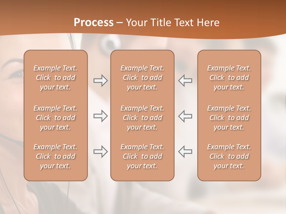 A Woman With A Headset Is Smiling For The Camera PowerPoint Template