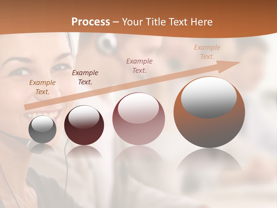 A Woman With A Headset Is Smiling For The Camera PowerPoint Template