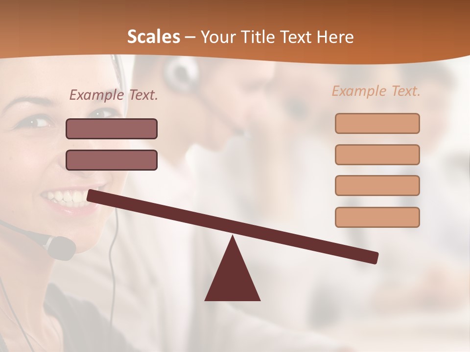 A Woman With A Headset Is Smiling For The Camera PowerPoint Template