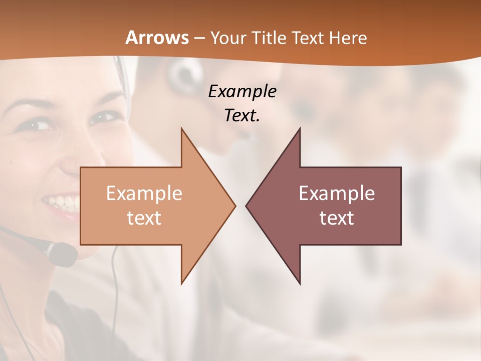 A Woman With A Headset Is Smiling For The Camera PowerPoint Template