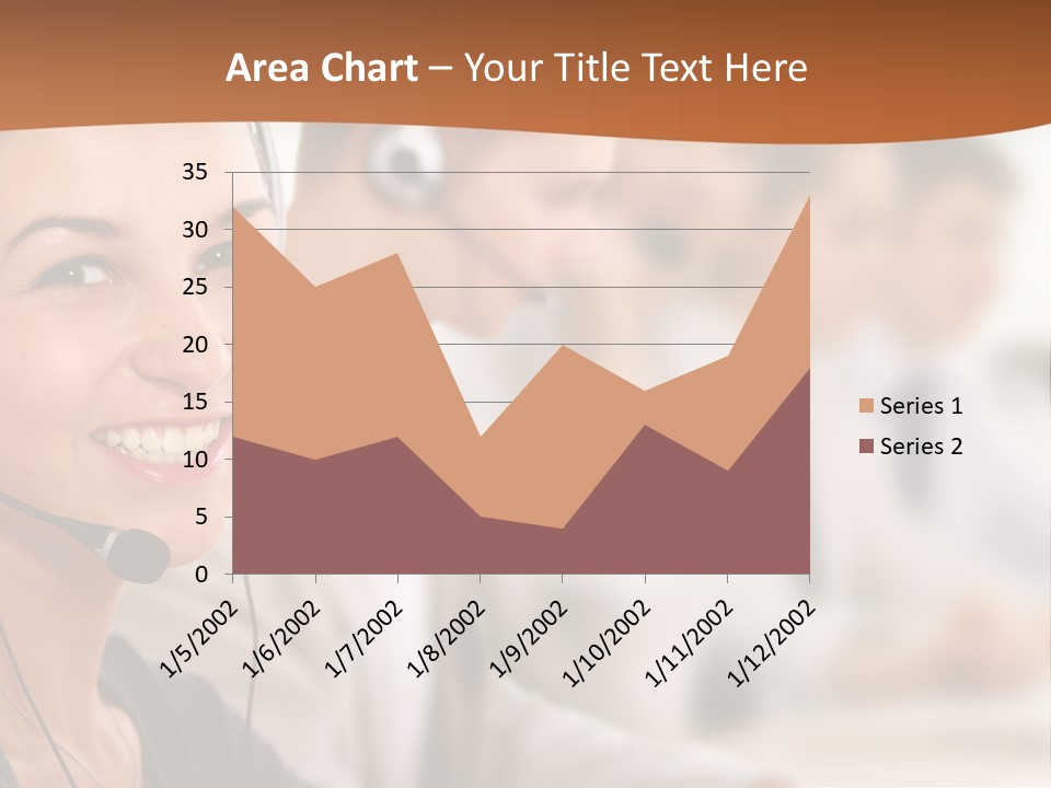 A Woman With A Headset Is Smiling For The Camera PowerPoint Template