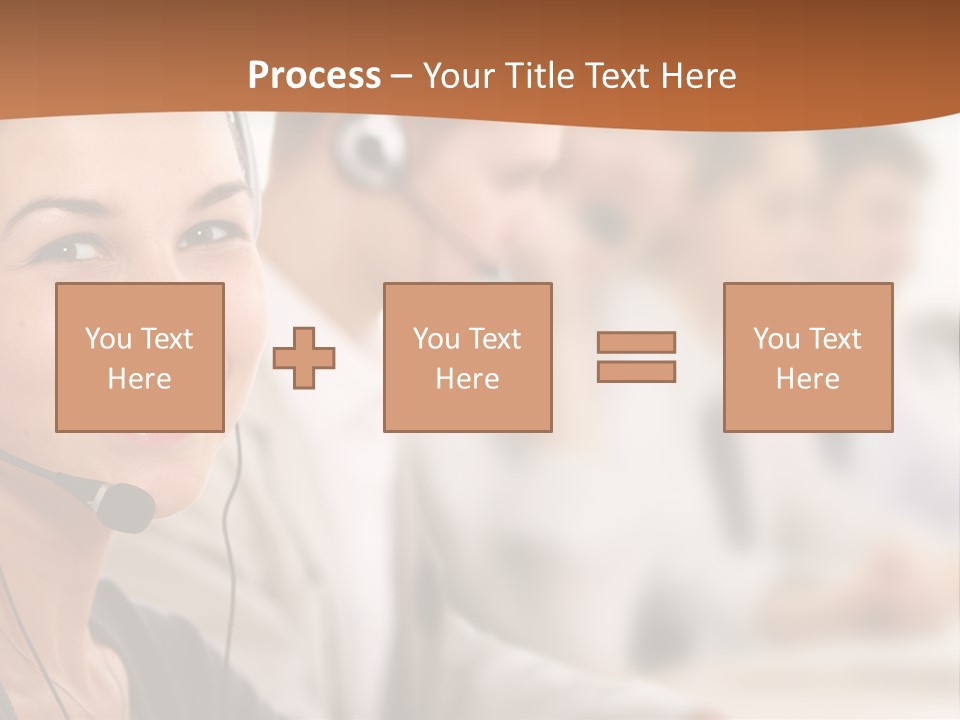 A Woman With A Headset Is Smiling For The Camera PowerPoint Template