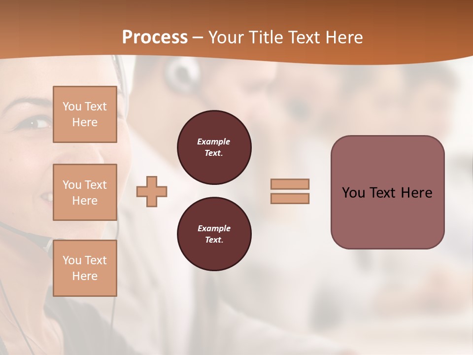 A Woman With A Headset Is Smiling For The Camera PowerPoint Template