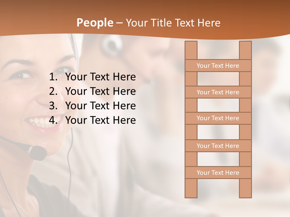 A Woman With A Headset Is Smiling For The Camera PowerPoint Template