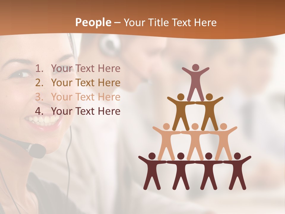 A Woman With A Headset Is Smiling For The Camera PowerPoint Template