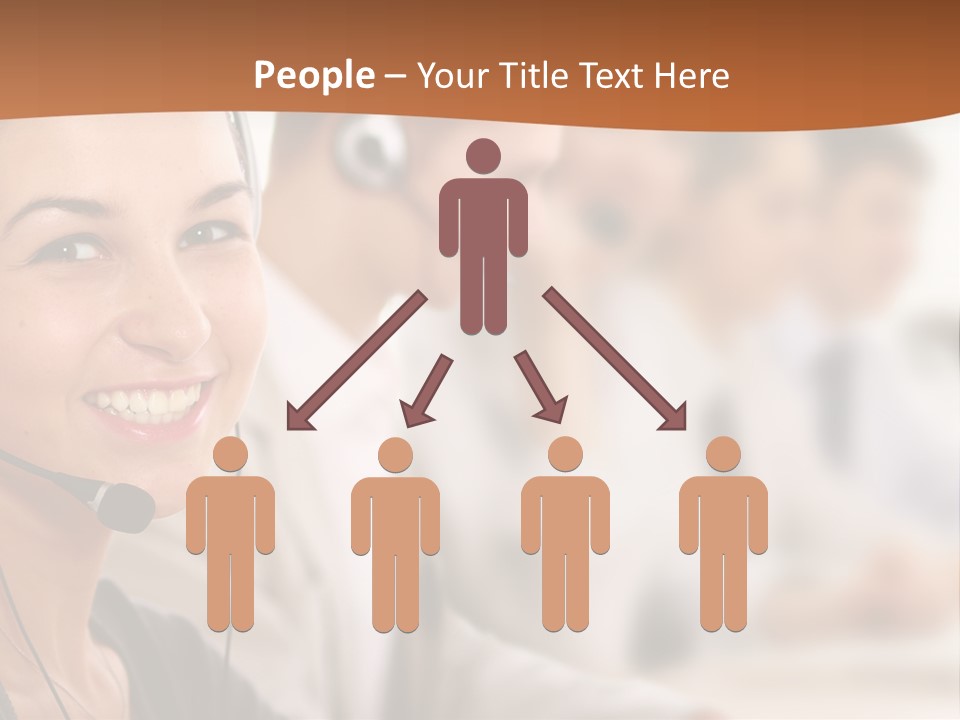 A Woman With A Headset Is Smiling For The Camera PowerPoint Template